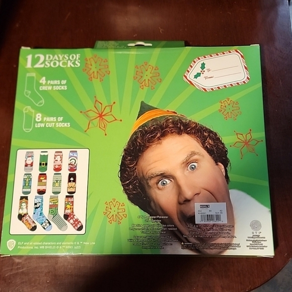 Elf son of a nutcracker mens 12 days socks new - Picture 2 of 3